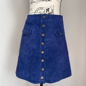 Anthropologie Royal Blue A-Line Skirt